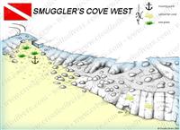 Croatia Divers - Dive Site Map of Smuggler's Cove West
